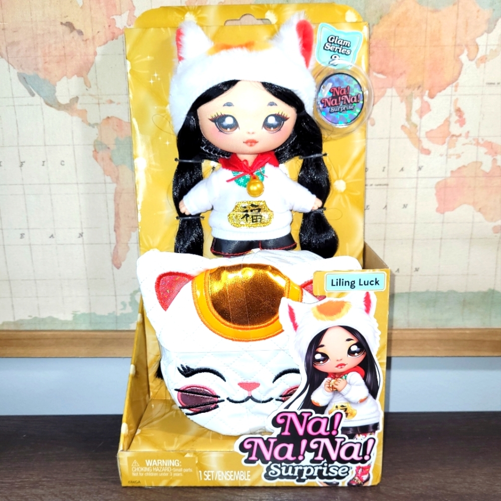 Na! Na! Na! Surprise Glam Series 2 Liling Luck 2-in-1 7.5" Fashion Doll and Purs